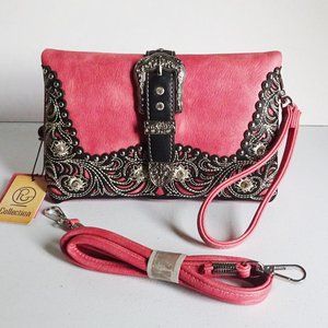 P&G Collection Buckle Saddle Bag Clutch/Shoulder